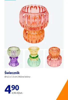 Świecznik różne kolory promocja w Action