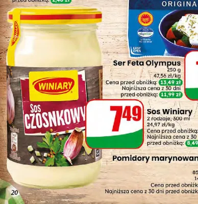 Sos czosnkowy Winiary promocja w Dino