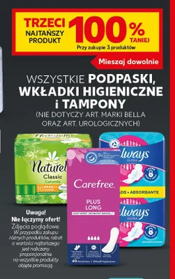 Wkładki higieniczne Carefree Plus Long promocja w Kaufland