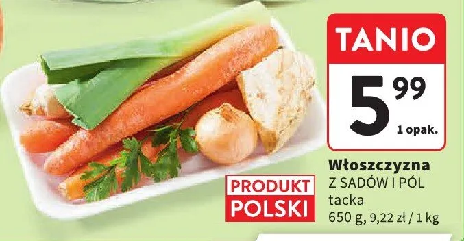 Włoszczyzna z sadów i pól tacka promocja w Intermarche