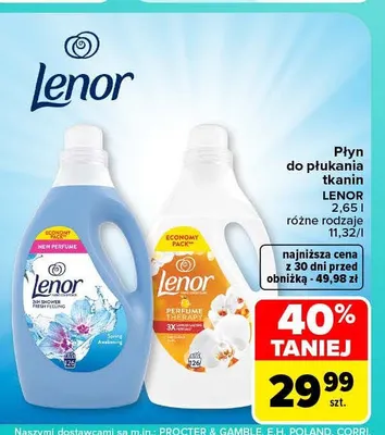 Płyn do płukania tkanin Lenor promocja w Carrefour Market