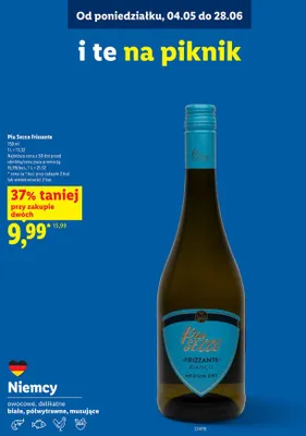 Wino Piu Secco Frizzante Bianco Medium Dry promocja w Lidl