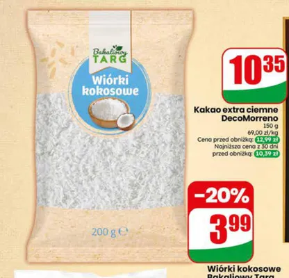 Wiórki kokosowe Bakaliowy Targ promocja w Dino