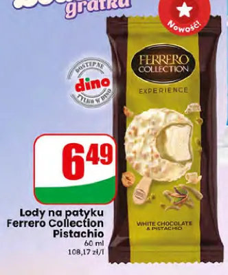Lody na patyku Ferrero Collection Pistachio promocja w Dino