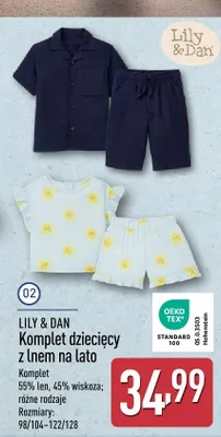 Komplet dziecięcy z lnem na lato LILY & DAN promocja w Aldi