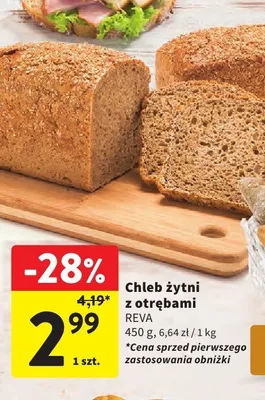 Chleb żytni z otrębami Reva promocja w Intermarche