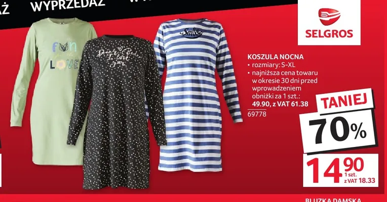 Koszula nocna promocja w Selgros