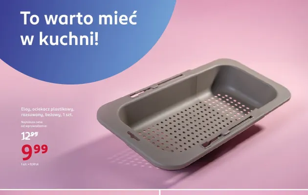 Ociekacz plastikowy rozsuwany beżowy Eloy promocja w Rossmann