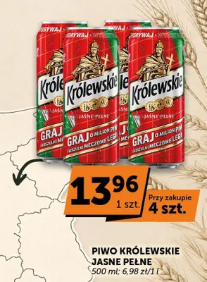 Piwo Królewskie Jasne Pełne 4-pak 500 ml promocja w Euro Sklep
