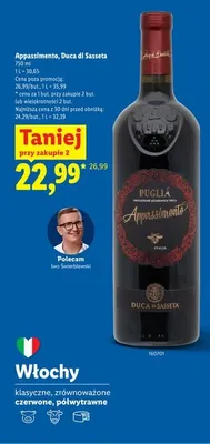 Wino czerwone Appassimento Duca di Sasseta promocja w Lidl