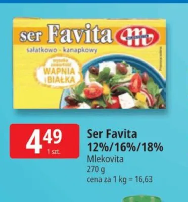 Ser Favita 18% Mlekovita promocja w Leclerc