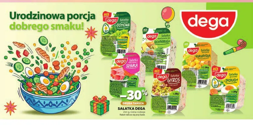 Sałatka warzywna z szynką Dega promocja w Stokrotka