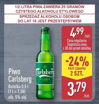Piwo Carlsberg Pilsner promocja w Aldi