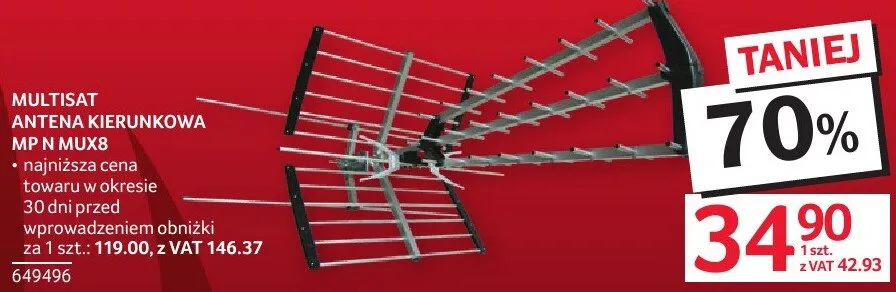 Antena kierunkowa MULTISAT MP M MUX8 promocja w Selgros
