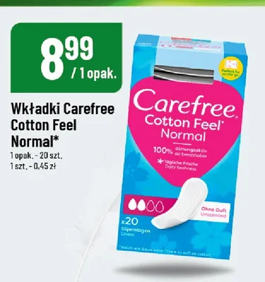 Wkładki higieniczne Carefree Cotton Feel Normal promocja w POLOmarket