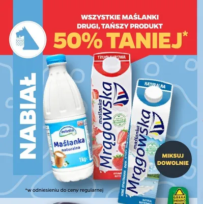 Maślanka naturalna Mrągowska promocja w Netto