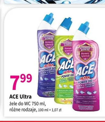 Żel do WC Ace Ultra promocja w Drogerie Polskie