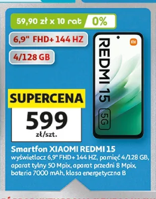 Smartfon Xiaomi Redmi 15 promocja w Auchan