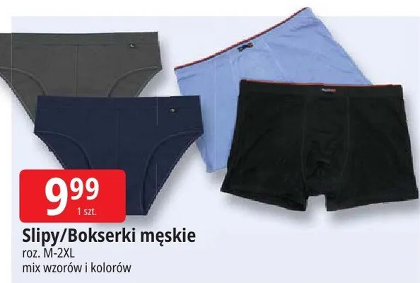 Slipy/Bokserki męskie roz. M-2XL mix wzorów i kolorów promocja w Leclerc
