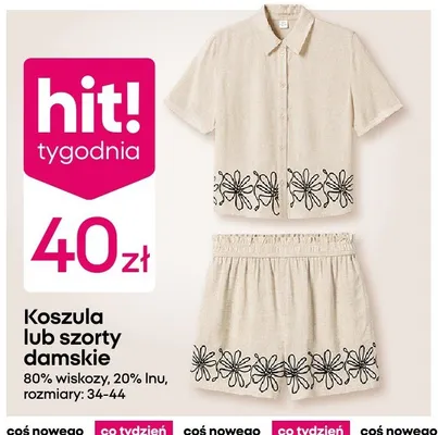 Szorty damskie 80% wiskozy 20% lnu promocja w Pepco