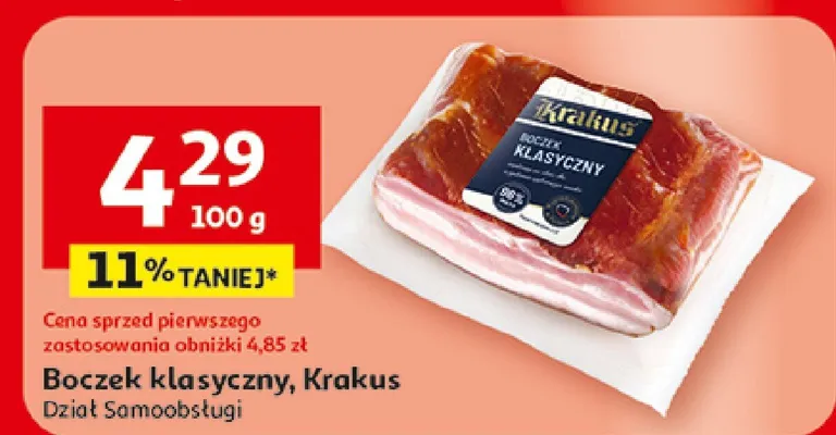 Boczek klasyczny Dział Samoobsługi promocja w Auchan