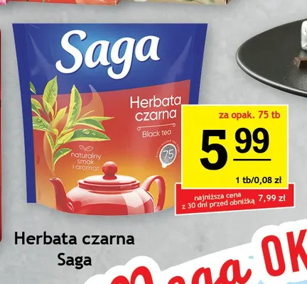 Herbata czarna Saga promocja w Gram Market