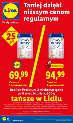 Mleko następne po 6m-cu Bebilon Profutura 2 Nutricia promocja w Lidl