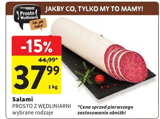 Salami prosto z wędziarni wybrane rodzaje promocja w Intermarche