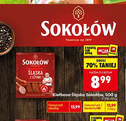 Kiełbasa Śląska Sokołów promocja w Biedronka