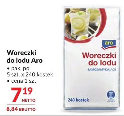 Woreczki do lodu Aro promocja w Makro