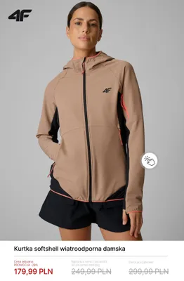 Kurtka softshell wiatroodporna damska 4F promocja w 4F