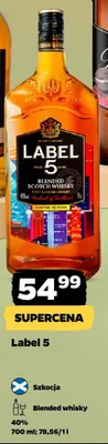 Whisky Label 5 Blended 40% promocja w Netto