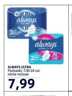 Podpaski Always Ultra 7 szt. promocja w Blue Stop