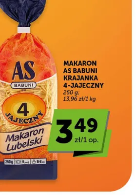 Makaron AS Babuni krajanka 4-jajeczny promocja w Groszek