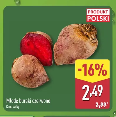 Buraki czerwone młode promocja w Aldi