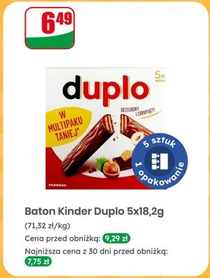 Baton Duplo orzechowy i chrupiący promocja w Dino