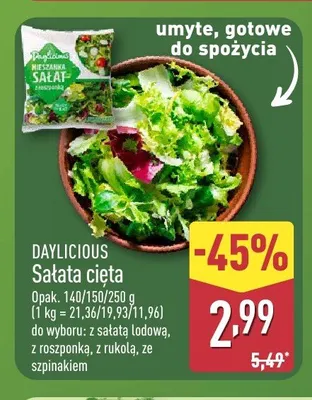 Sałata cięta z sałatą lodową DAYLICIOUS promocja w Aldi
