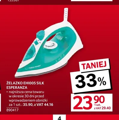 Żelazko EHI005 Silk Esperanza promocja w Selgros