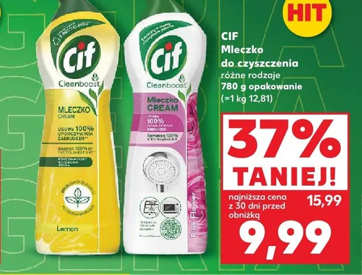 Mleczko do czyszczenia Cif Cleanboost Lemon promocja w Kaufland