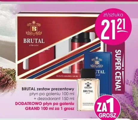 Zestaw prezentowy Brutal płyn po goleniu 100 ml + dezodorant 150 promocja w Drogerie Jasmin