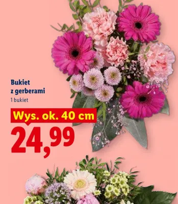 Bukiet z gerberami wys. ok. 40cm promocja w Lidl
