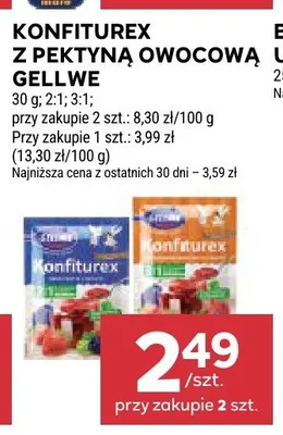 Konfiturex z pektyną owocową Gellwe promocja w Stokrotka