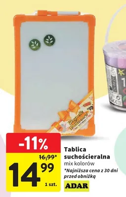 Tablica suchościeralna Adar promocja w Intermarche
