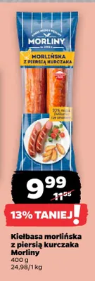 Kiełbasa morlińska z piersią kurczaka Morliny promocja w Netto