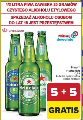 Piwo Heineken 0.0 butelka bezwrotna promocja w Carrefour