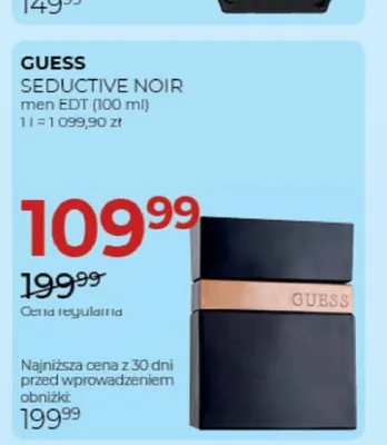 Woda toaletowa męska Guess Seductive Noir promocja w Drogerie Jawa