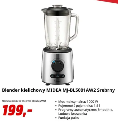 Blender kielichowy Midea MJ-BL5001AW2 Srebrny promocja w Media Markt