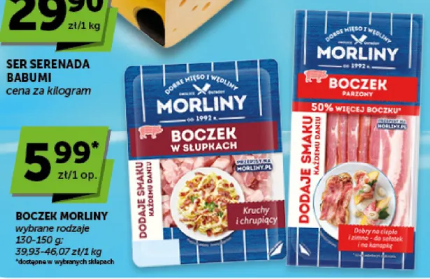 Boczek w słupkach Morliny promocja w Groszek