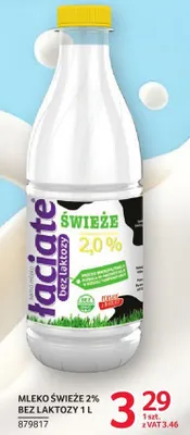 Mleko świeże 2% bez laktozy 1 l promocja w Selgros