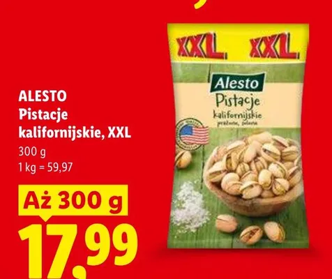 Pistacje kalifornijskie Alesto XXL promocja w Lidl